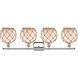 Ballston Farmhouse Rope LED 36 inch Polished Nickel Bath Vanity Light Wall Light in White Glass with Brown Rope, Ballston