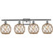 Ballston Farmhouse Rope LED 36 inch Brushed Satin Nickel Bath Vanity Light Wall Light in Clear Glass with Brown Rope, Ballston