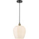 Norfolk 1 Light 11.75 inch Black Antique Brass Mini Pendant Ceiling Light in Matte White Glass