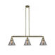 Franklin Restoration Large Cone 3 Light 40 inch Antique Brass Island Light Ceiling Light in Incandescent, Plated Smoke Glass, Franklin Restoration