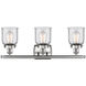 Ballston Small Bell LED 26 inch Brushed Satin Nickel Bath Vanity Light Wall Light in Clear Glass, Ballston