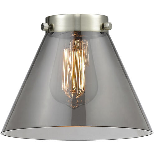 Nouveau 2 Cone 1 Light 7.75 inch Antique Copper Mini Pendant Ceiling Light in Incandescent, Plated Smoke