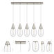 Malone 5 Light 37.75 inch Brushed Satin Nickel Linear Pendant Ceiling Light in Clear Glass