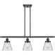 Ballston Small Cone LED 36 inch Oil Rubbed Bronze Island Light Ceiling Light in Clear Glass, Ballston