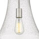 Fairfield 1 Light 12 inch Brushed Satin Nickel Mini Pendant Ceiling Light in Seedy Glass