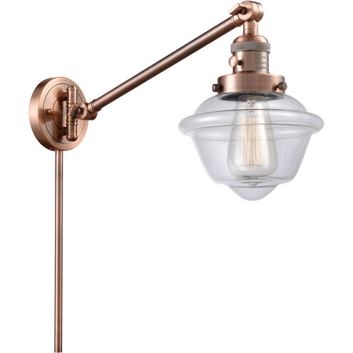 Small Oxford 30 inch 60.00 watt Antique Copper Swing Arm Wall Light, Franklin Restoration