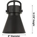 Newton Cone 1 Light 8 inch Matte Black Stem Hung Pendant Ceiling Light