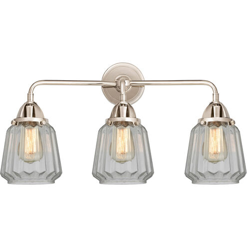 Nouveau 2 Chatham LED 24 inch Polished Nickel Bath Vanity Light Wall Light in Clear Glass