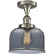 Bell 1 Light 6.5 inch Brushed Satin Nickel Semi-Flush Mount Ceiling Light