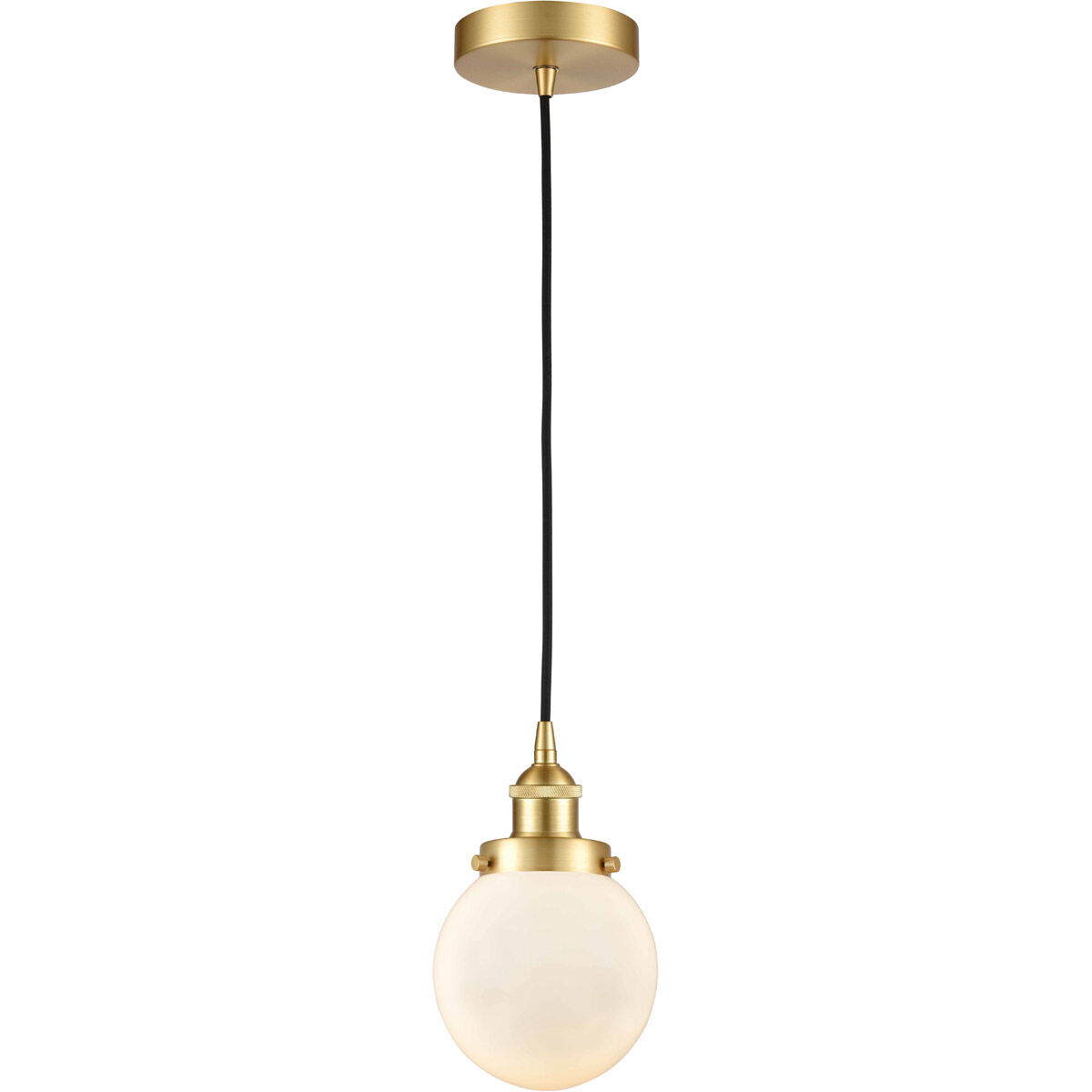 Edison Beacon LED 6 inch Satin Gold Mini Pendant Ceiling Light