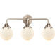 Nouveau 2 Beacon LED 24 inch Black Polished Nickel Bath Vanity Light Wall Light in Matte White Glass