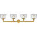 Franklin Restoration Large Bell LED 44 inch Satin Gold Bath Vanity Light Wall Light in Clear Glass, Franklin Restoration