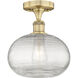 Edison Ithaca 1 Light 10 inch Brushed Brass Semi-Flush Mount Ceiling Light