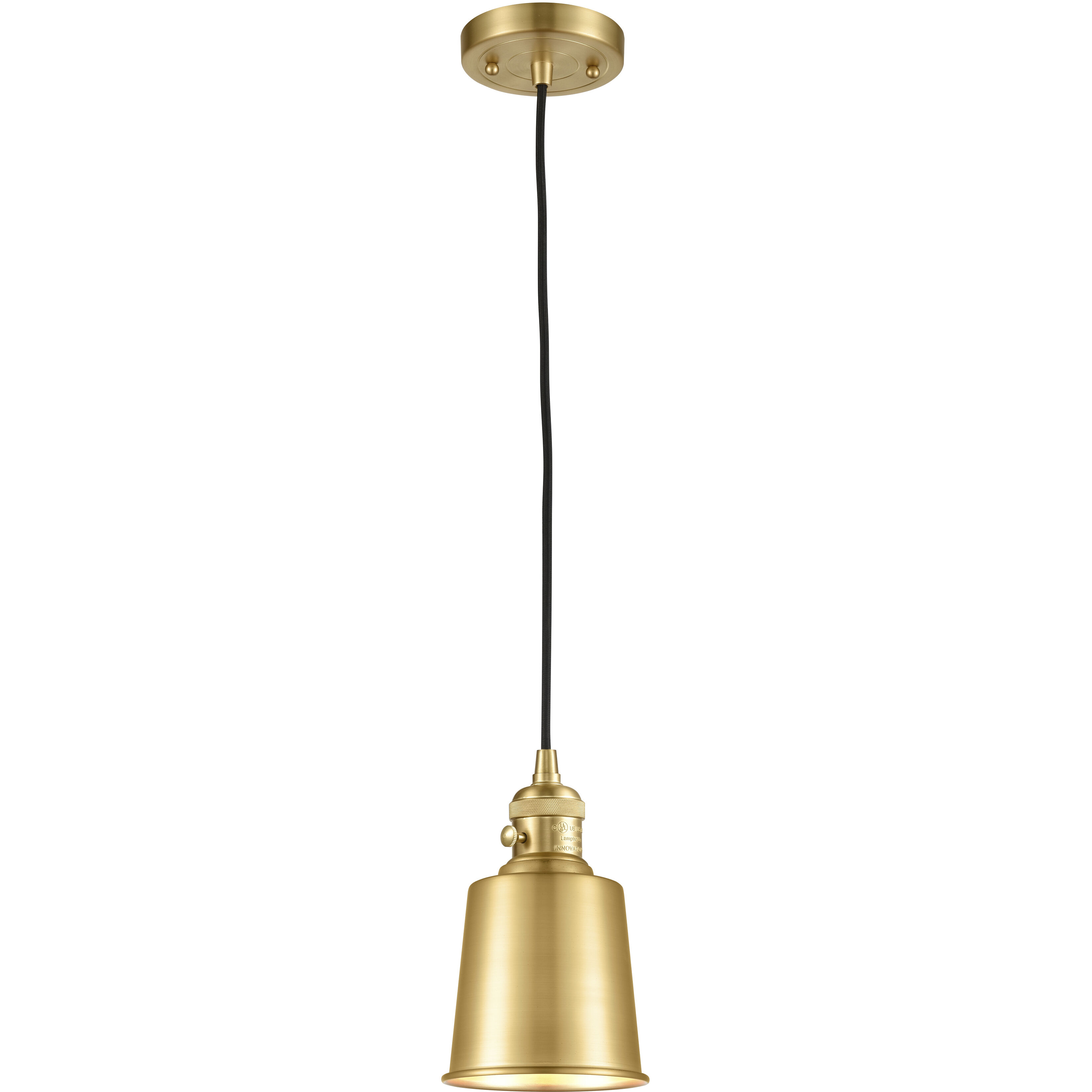 Franklin Restoration Addison LED 5 inch Satin Gold Mini Pendant Ceiling Light