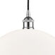 Edison Athens LED 13.75 inch Polished Chrome Pendant Ceiling Light in Matte White Glass