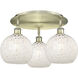 Ballston White Mouchette 3 Light 19.75 inch Antique Brass Flush Mount Ceiling Light