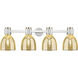 Downtown Urban Lawton Bell 4 Light 34 inch Satin Nickel Bath Vanity Light Wall Light in Mercury