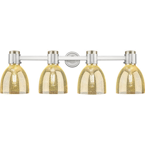 Downtown Urban Lawton Bell 4 Light 34 inch Satin Nickel Bath Vanity Light Wall Light in Mercury