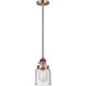 Franklin Restoration Bell LED 5 inch Antique Copper Mini Pendant Ceiling Light in Seedy