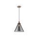 Franklin Restoration X-Large Cone 1 Light 12 inch Antique Copper/Matte Black Mini Pendant Ceiling Light in Plated Smoke Glass