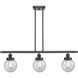 Ballston Beacon LED 36 inch Matte Black Island Light Ceiling Light in Seedy Glass, Ballston