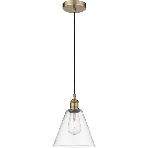 Berkshire 1 Light 8 inch Antique Brass Mini Pendant Ceiling Light