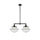Franklin Restoration Large Oxford 2 Light 25 inch Matte Black Island Light Ceiling Light in Clear Glass, Franklin Restoration
