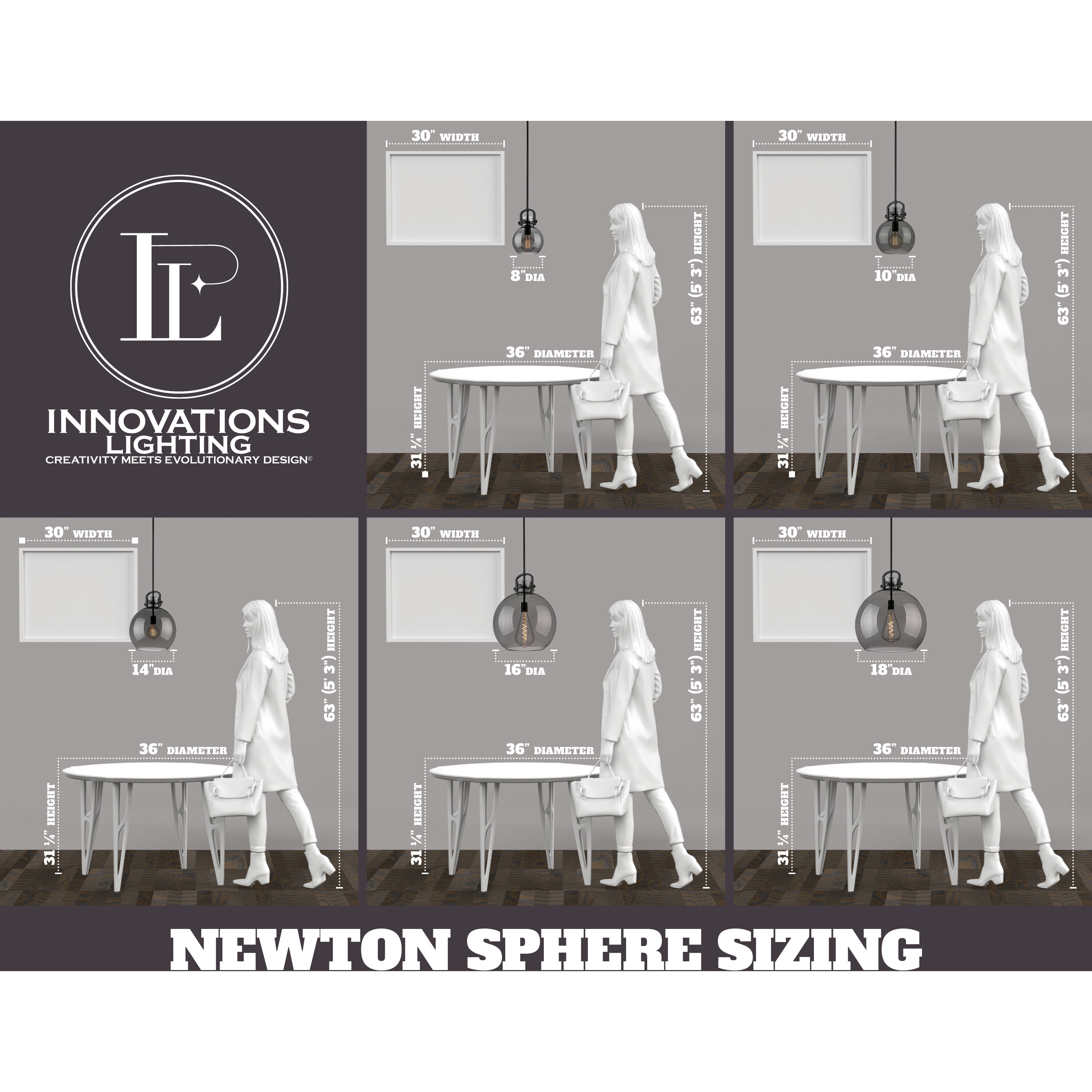 Newton Sphere 1 Light 18 inch Matte Black Cord Hung Pendant Ceiling Light