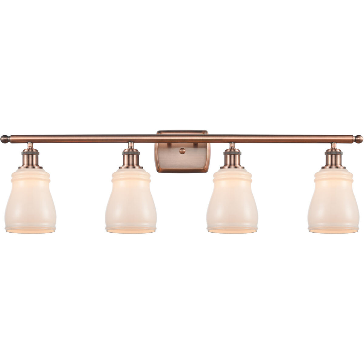 Ballston Ellery LED 36 inch Antique Copper Bath Vanity Light Wall Light in White Glass, Ballston