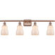 Ballston Ellery LED 36 inch Antique Copper Bath Vanity Light Wall Light in White Glass, Ballston