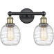 Belfast 2 Light 15 inch Black Antique Brass and Deco Swirl Bath Vanity Light Wall Light