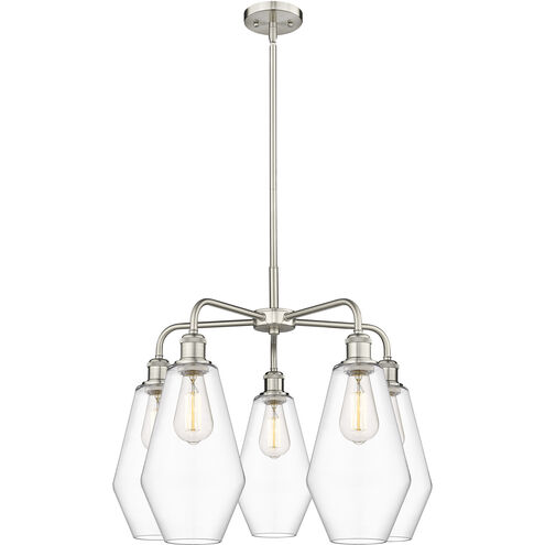 Cindyrella 5 Light 25 inch Satin Nickel Chandelier Ceiling Light in Clear