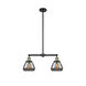 Franklin Restoration Fulton 2 Light 21 inch Black Antique Brass Chandelier Ceiling Light in Plated Smoke Glass, Franklin Restoration
