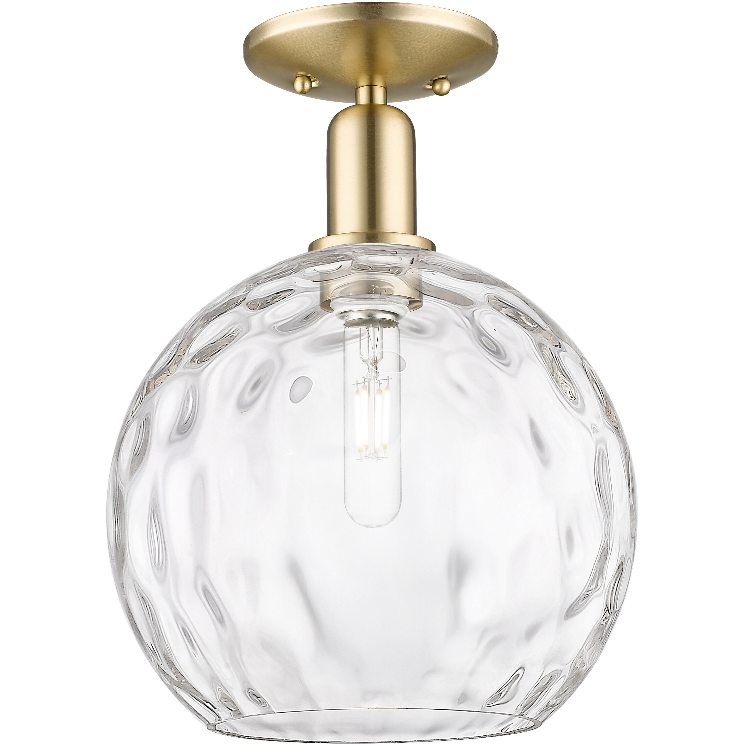 Arcadia Athens Water Glass 1 Light 10 inch Champagne Bronze Semi-Flush Mount Ceiling Light