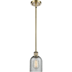 Ballston Caledonia LED 5 inch Antique Brass Pendant Ceiling Light in Charcoal Glass, Ballston