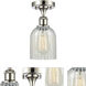 Caledonia 1 Light 5 inch Polished Nickel Flush Mount Ceiling Light in Mouchette Glass