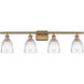 Ballston Brookfield LED 36 inch Brushed Brass Bath Vanity Light Wall Light in Clear Glass, Ballston