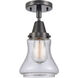 Franklin Restoration Bellmont LED 6.25 inch Matte Black Flush Mount Ceiling Light in Seedy Glass