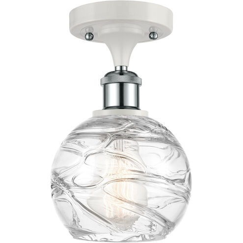 Ballston Small Deco Swirl LED 6 inch White and Polished Chrome Semi-Flush Mount Ceiling Light, Ballston