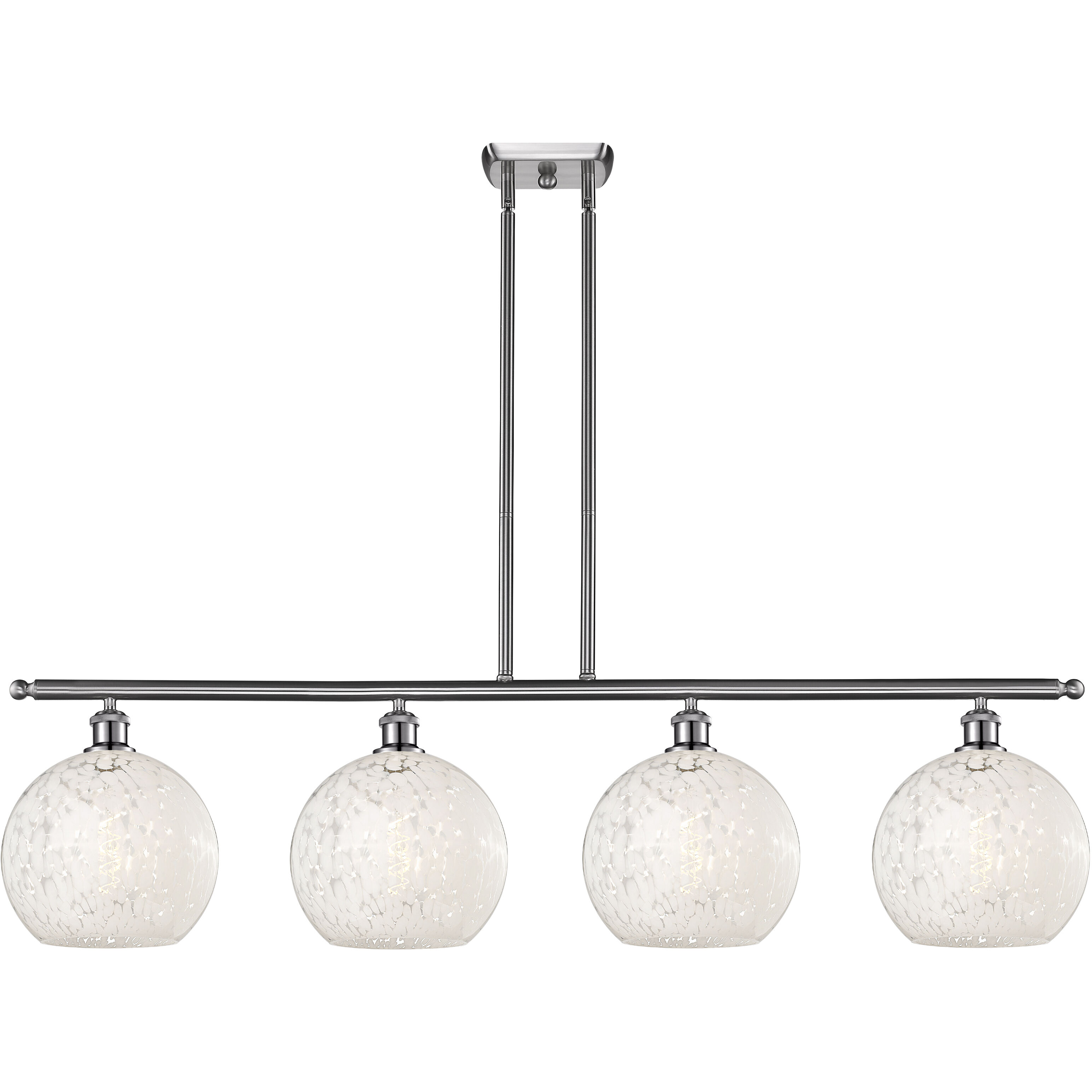 Ballston White Mouchette 4 Light 48.25 inch Island Light