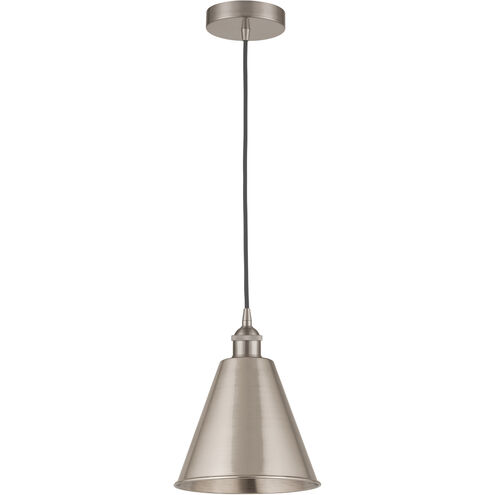 Edison Cone 1 Light 8 inch Brushed Satin Nickel Mini Pendant Ceiling Light