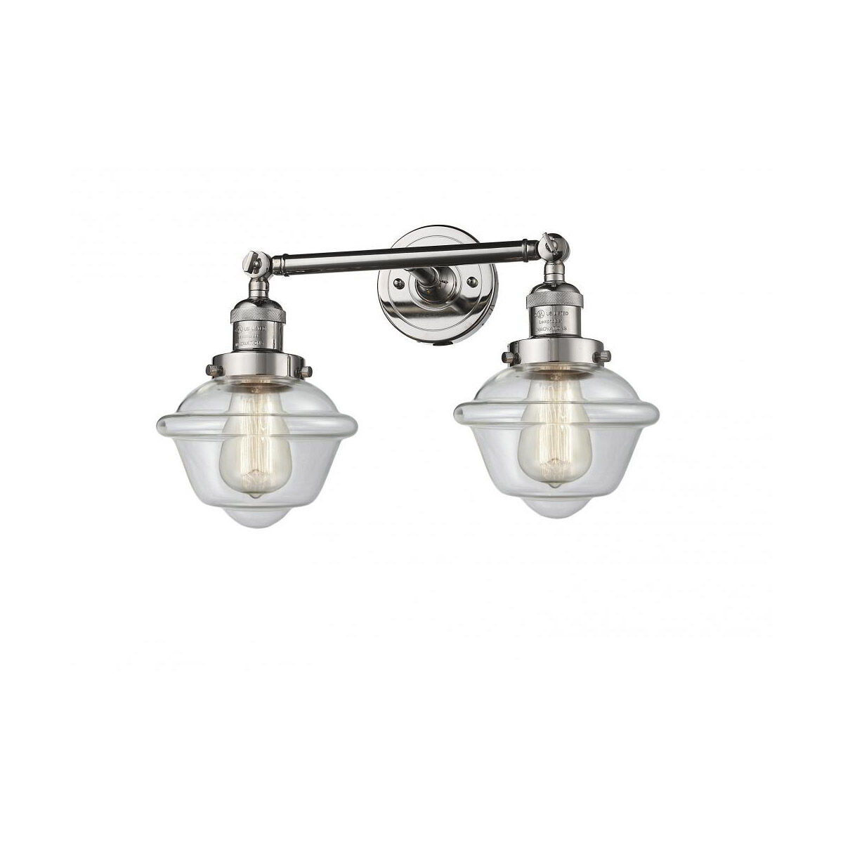 Franklin Restoration Small Oxford LED 17 inch Polished Nickel Bath Vanity Light Wall Light in Clear Glass, Franklin Restoration