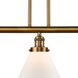 Franklin Restoration X-Large Cone 3 Light 44 inch Brushed Brass Island Light Ceiling Light in Matte White Glass, Franklin Restoration