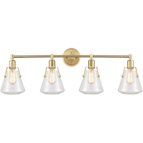 Luna 4 Light 40 inch Satin Brass Bath Vanity Light Wall Light
