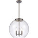 Ballston Athens 3 Light 16 inch Oil Rubbed Bronze Pendant Ceiling Light in Clear Glass