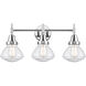 Caden 3 Light 25 inch Polished Chrome Bath Vanity Light Wall Light in Seedy Glass