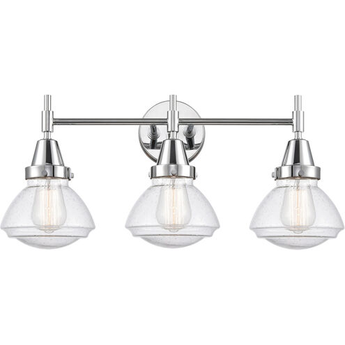Caden 3 Light 25 inch Polished Chrome Bath Vanity Light Wall Light in Seedy Glass