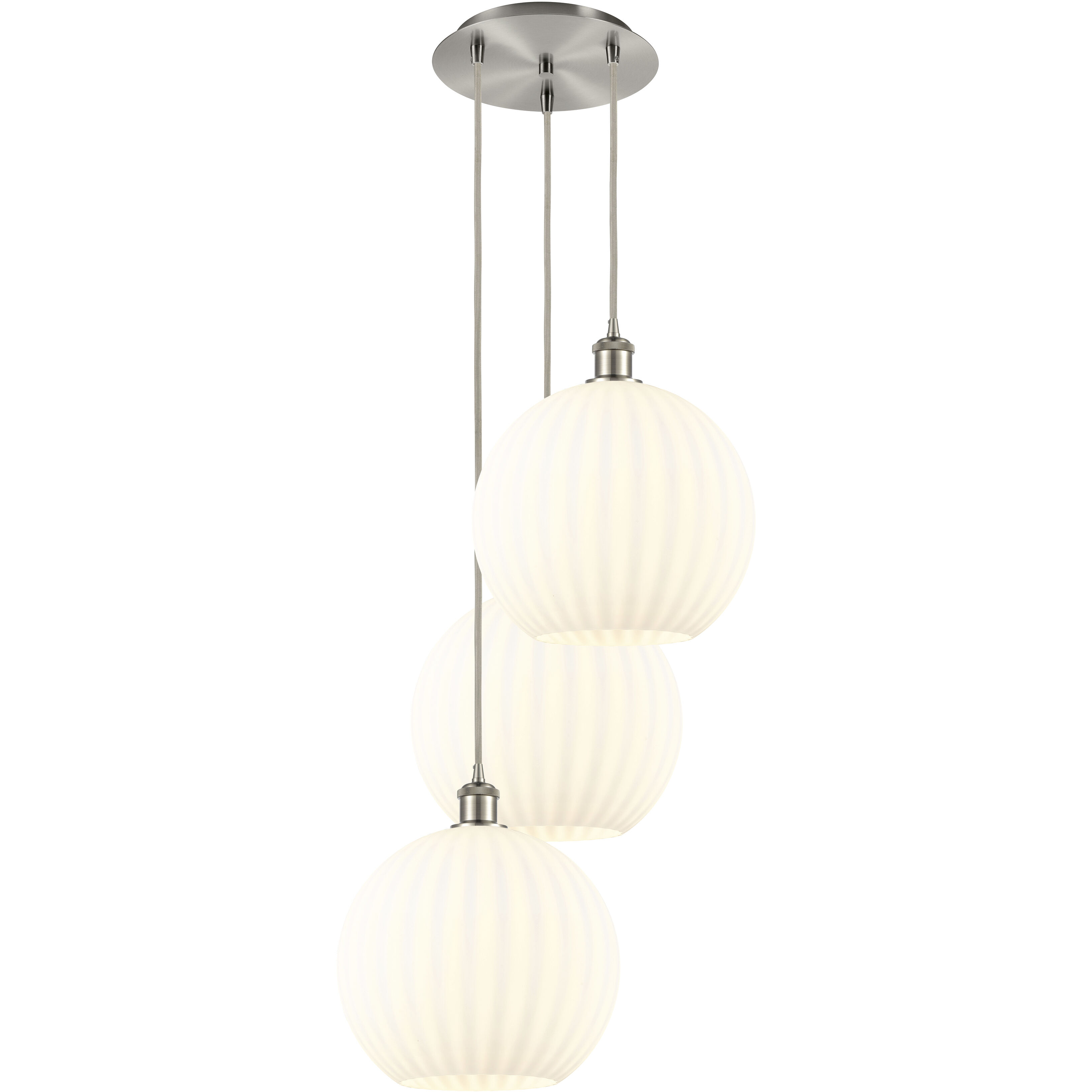 Ballston White Venetian 3 Light 18.50 inch Pendant