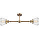 Franklin Restoration Fulton LED 21 inch Brushed Brass Chandelier Ceiling Light in Clear Glass, Franklin Restoration