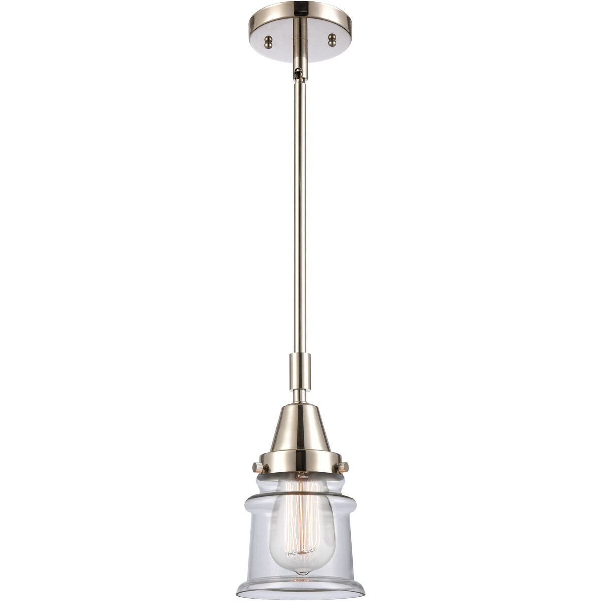 Franklin Restoration Small Canton LED 6.5 inch Polished Nickel Mini Pendant Ceiling Light in Clear Glass